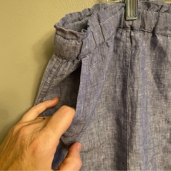 Coldwater Creek Linen  Chambray Skirt Size Extra Large pockets - Picture 5 of 10